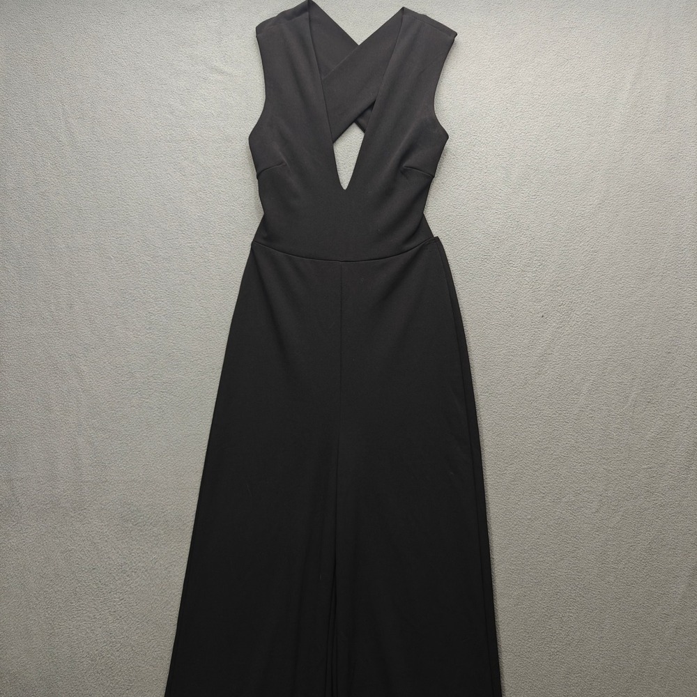 Lulus Black Wide Leg Jumpsuit XS Minimalist Chic‎ Sexy Date Night Vamp Goth